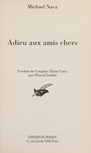 Portada de Adieu aux amis chers (French Edition)