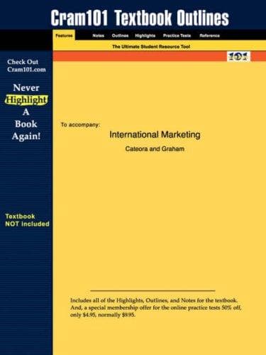 Portada de Studyguide for International Marketing by Cateora & Graham, ISBN 9780072833713 (Cram101 Textbook Outlines)