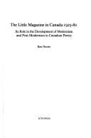 Portada de The little magazine in Canada 1925-80