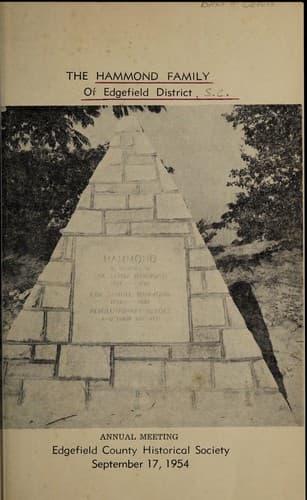 Portada de The Hammond family of Edgefield district