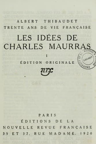 Portada de Les idées de Charles Maurras