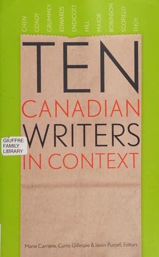 Portada de Ten Canadian Writers in Context