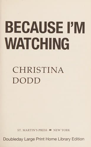Portada de Because I'm Watching