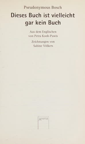 Portada de Dieses Buch ist vielleicht gar kein Buch