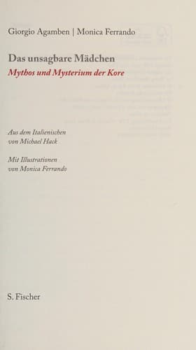 Portada de Das unsagbare Mädchen