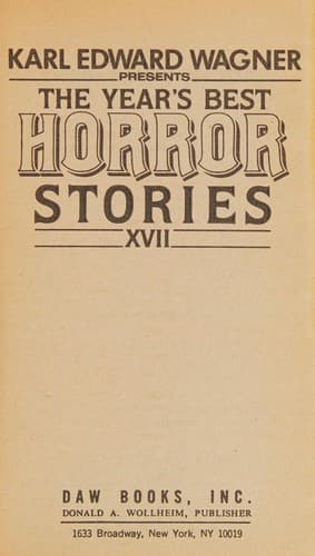 Portada de The Years Best Horror Stories