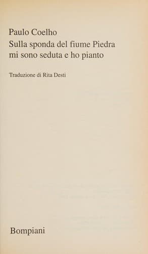 Portada de Sulla sponde del fiume Piedra mi sono seduta e ho pianto
