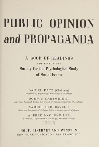 Portada de Public opinion and proipoganda