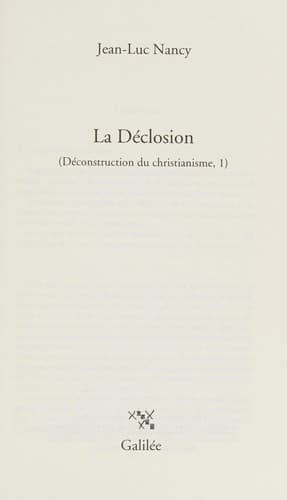 Portada de Déconstruction du christianisme