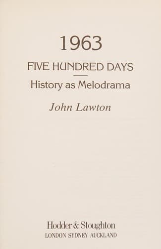 Portada de 1963 Five Hundred Days