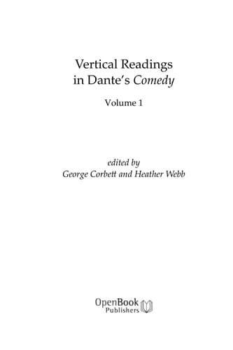 Portada de Vertical Readings in Dante's Comedy