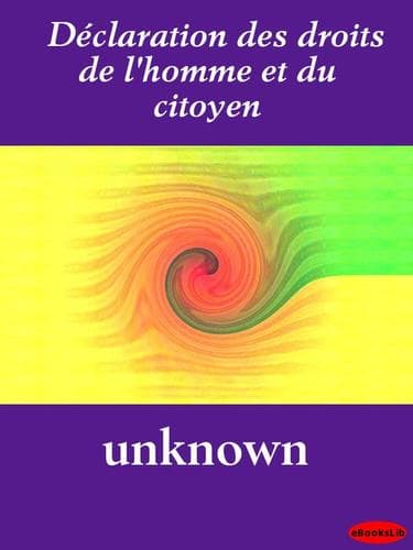 Portada de Declaration des droits de l'homme et du citoyen