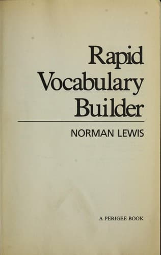 Portada de Rapid vocabulary builder