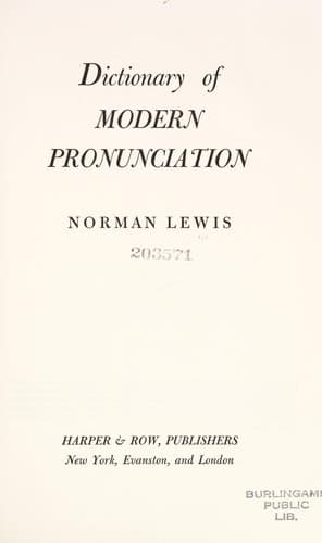 Portada de Dictionary of modern pronunciation