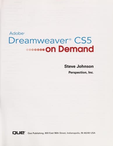 Portada de Adobe Dreamweaver CS5 on demand