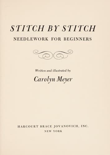 Portada de Stitch by stitch needlework for beginners